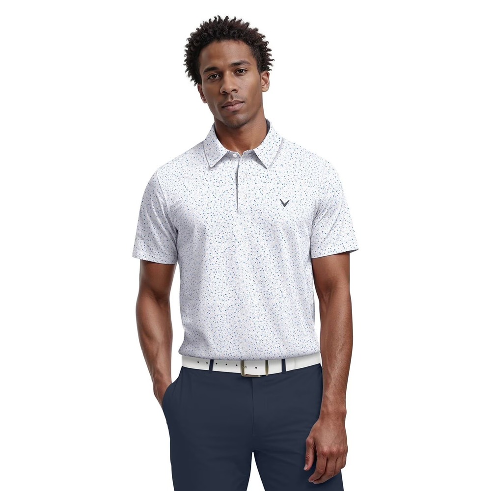 Callaway Mens Performance Stretch Polo Shirt White Size L Short Sleeve NWT
